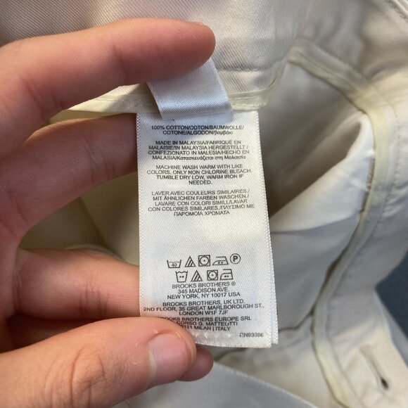 Brooks Brothers Dress Pants Women's Size 6 Cotton,Pockets,Zipper,Cream - Picture 12 of 16